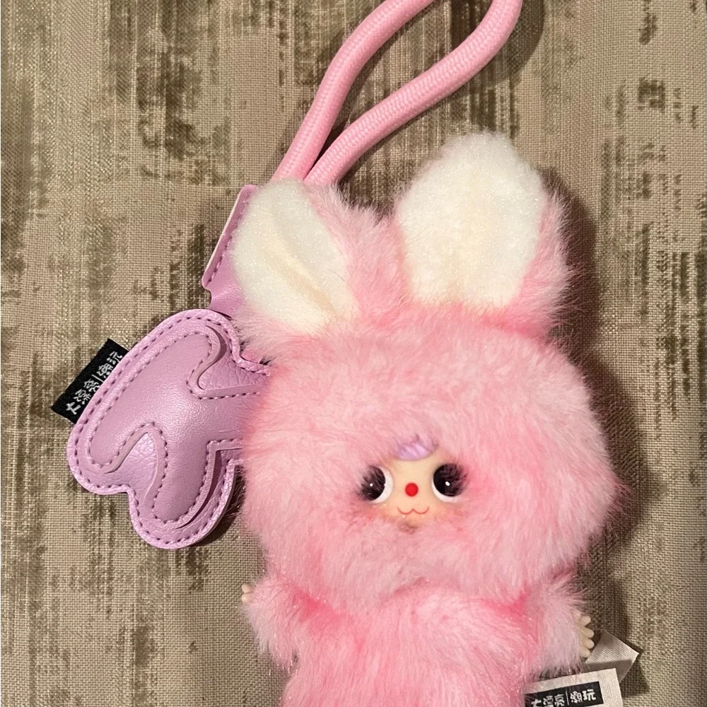 AUTHENTIC Baby Three Super Mini Bunny Plush Pendant w/ Letter K - Picture 2 of 4